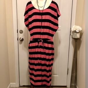 TORRID BLACK AND PINK STRIPED KNIT DRESS 3X WOMEN PLUS SIZE